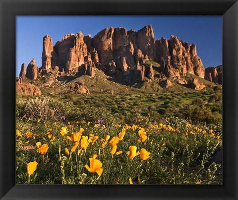 Framed Lost Dutchman State Park Superstition Mtns Print