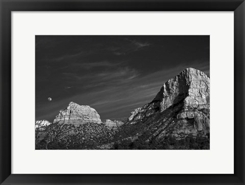 Framed Moon Over The Red Rocks Sedona Arizona 1 Print