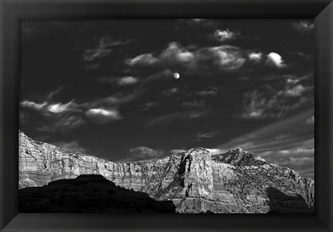 Framed Moon Over The Red Rocks Sedona Arizona 3 Print