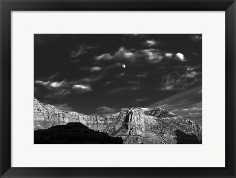 Framed Moon Over The Red Rocks Sedona Arizona 3 Print