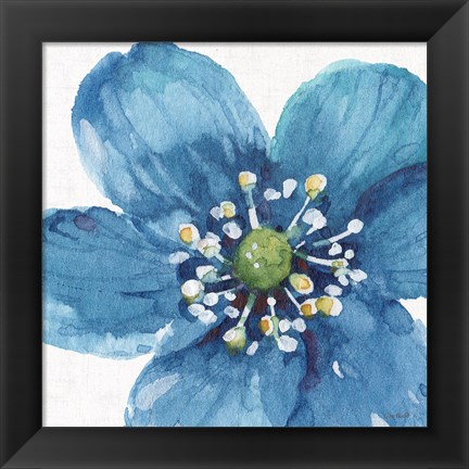 Framed Blue and Green Garden V Print