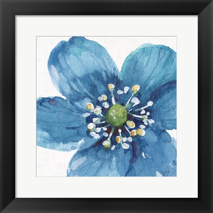 Framed Blue and Green Garden V Print