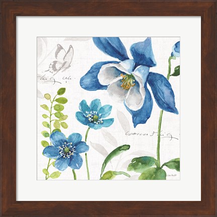 Framed Blue and Green Garden III Print