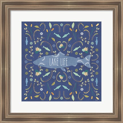 Framed Otomi Lake V Dark Print