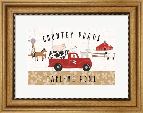 Framed Country Roads I Print