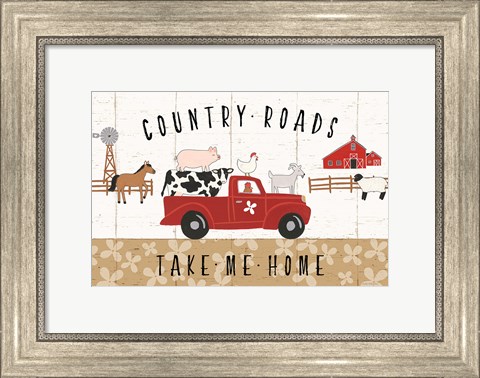 Framed Country Roads I Print