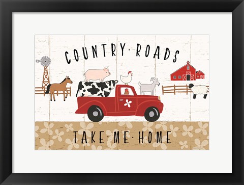 Framed Country Roads I Print