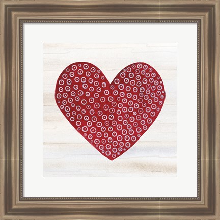 Framed Rustic Valentine Heart III Print