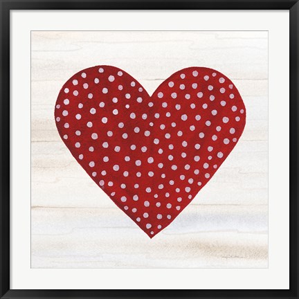 Framed Rustic Valentine Heart I Print