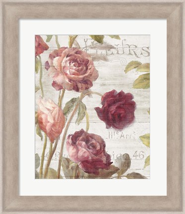 Framed French Roses II Print