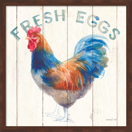 Framed Fresh Eggs Hen Print