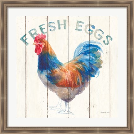 Framed Fresh Eggs Hen Print