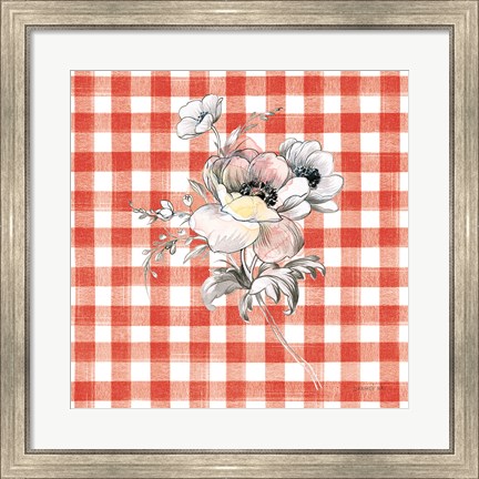 Framed Sketchbook Garden X Red Checker Print