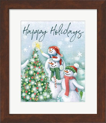 Framed Classic Snowmen VI Print