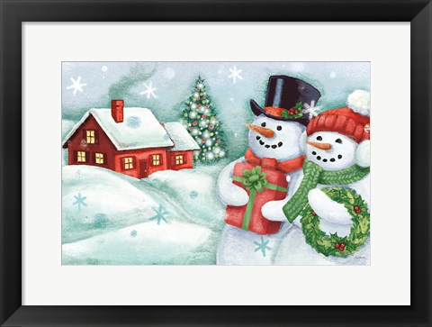 Framed Classic Snowmen II Print