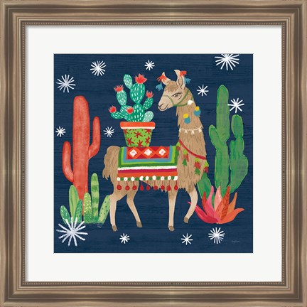 Framed Lovely Llamas III Christmas Print