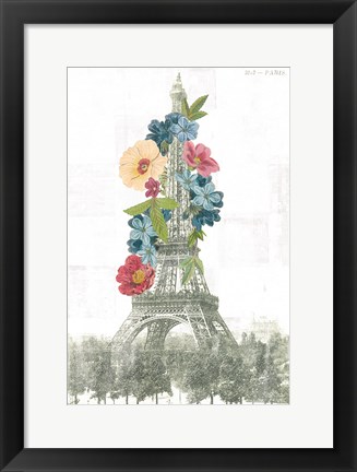 Framed Floral Eiffel Tower Print