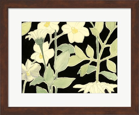 Framed White Night Flowers II Print