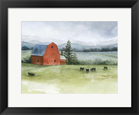 Framed Valley Herd II Print