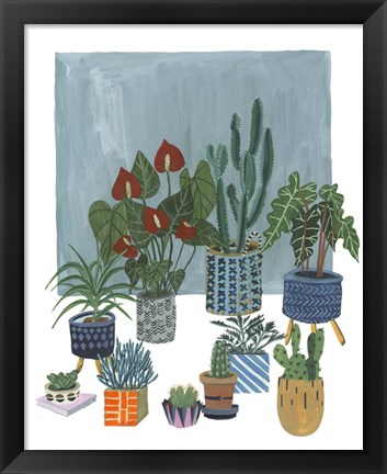 Framed Portrait of Plants I Print