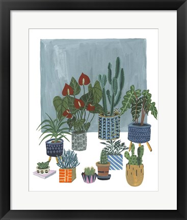 Framed Portrait of Plants I Print