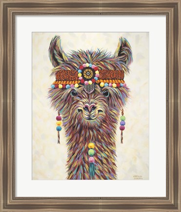 Framed Hippie Llama II Print