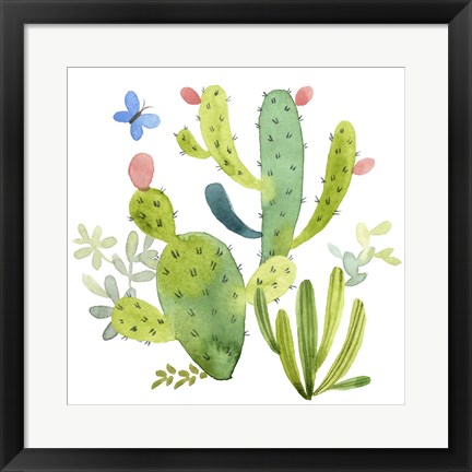 Framed Happy Cactus II Print