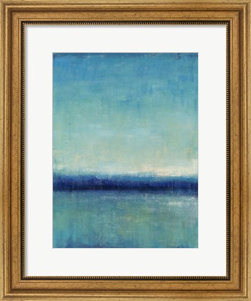 Framed Blue Horizon I Print