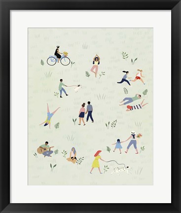 Framed Park People I Print