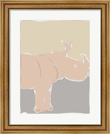 Framed Pastel Zoo I Print