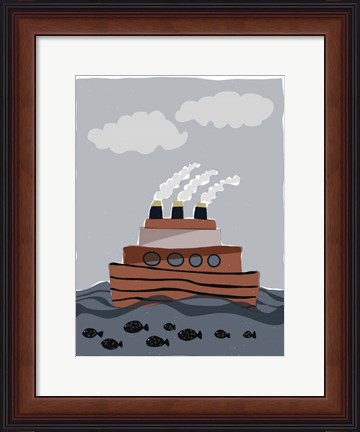 Framed Oceans Ahoy I Print