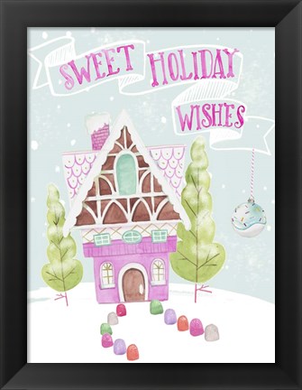 Framed Candy Christmas I Print