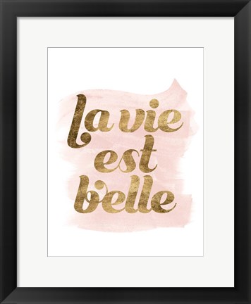 Framed La Vie in Pink III Print