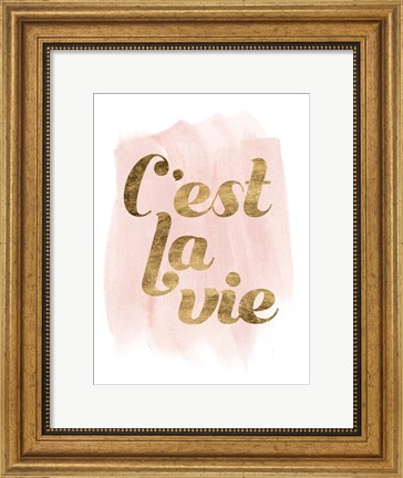 Framed La Vie in Pink IV Print