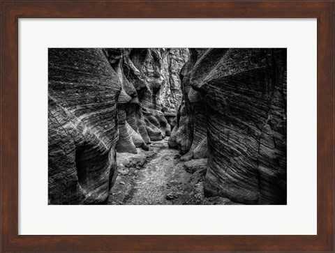 Framed Slot Canyon Utah 7 Black &amp; White Print