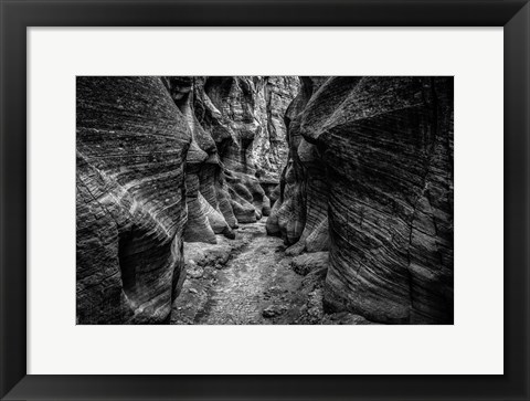 Framed Slot Canyon Utah 7 Black &amp; White Print