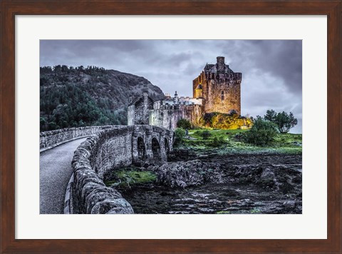 Framed Fairytale Castle Twilight 3 Black Print