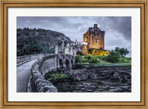 Framed Fairytale Castle Twilight 3 Black Print