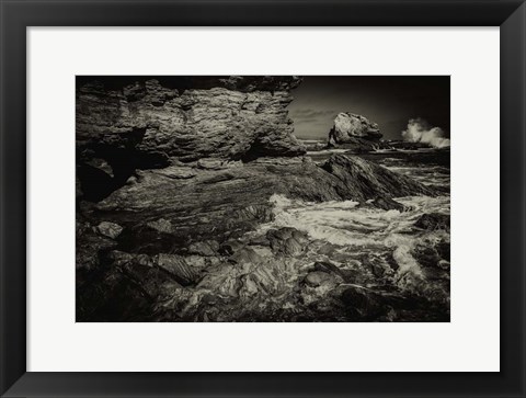 Framed Corona Coast Sepia Print