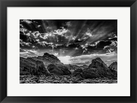 Framed Valley Of Fire 3 Black &amp; White Print