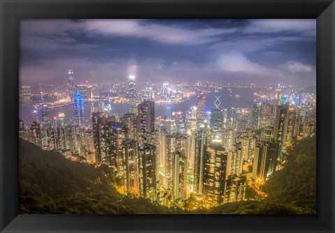 Framed View from The Peak Hong Kong Print