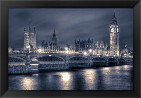 Framed Houses of Parliament at Night Print