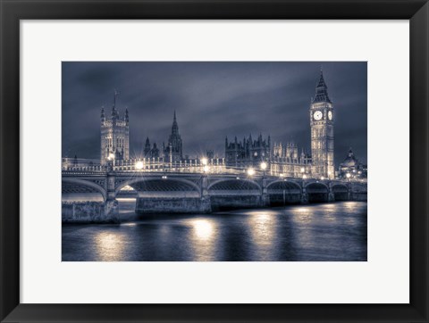 Framed Houses of Parliament at Night Print