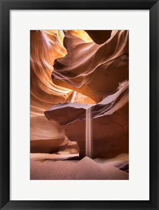 Framed Sand Pours Through Antelope Canyon Print