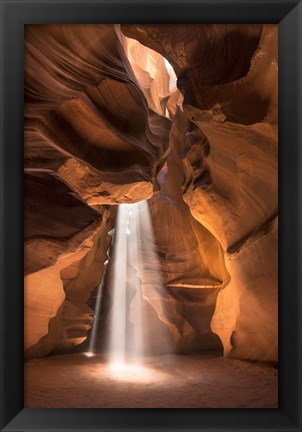 Framed Lighting Up Antelope Canyon Print