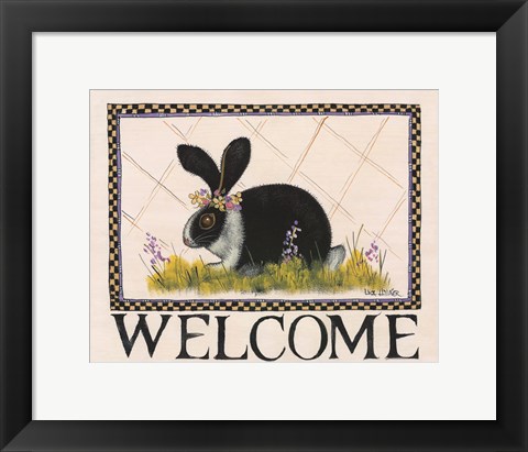 Framed Bunny Welcome Print