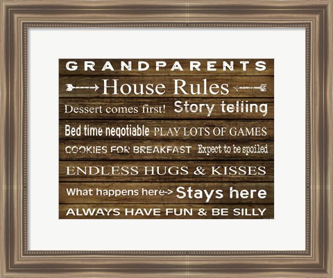 Framed Grandparents House Rules Print