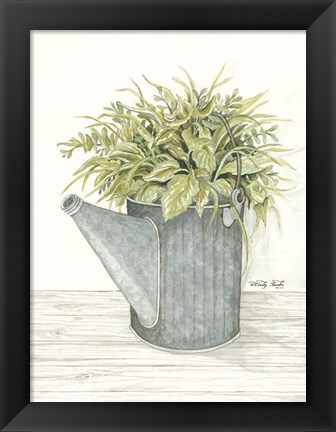 Framed Galvanized Watering Can Print