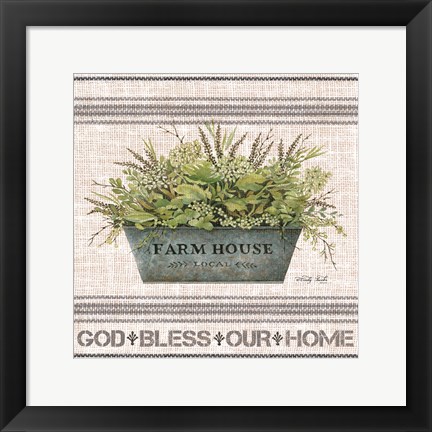 Framed Galvanized Farmhouse God Bless Print