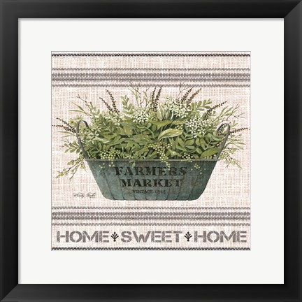 Framed Galvanized Farmer&#39;s Market Home Sweet Home Print